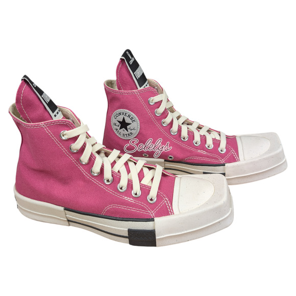 Converse x Rick Owens DRKSHDW TURBODRK Chuck 70 Hi Laceless Pink White Sneaker 9 - Picture 6 of 11